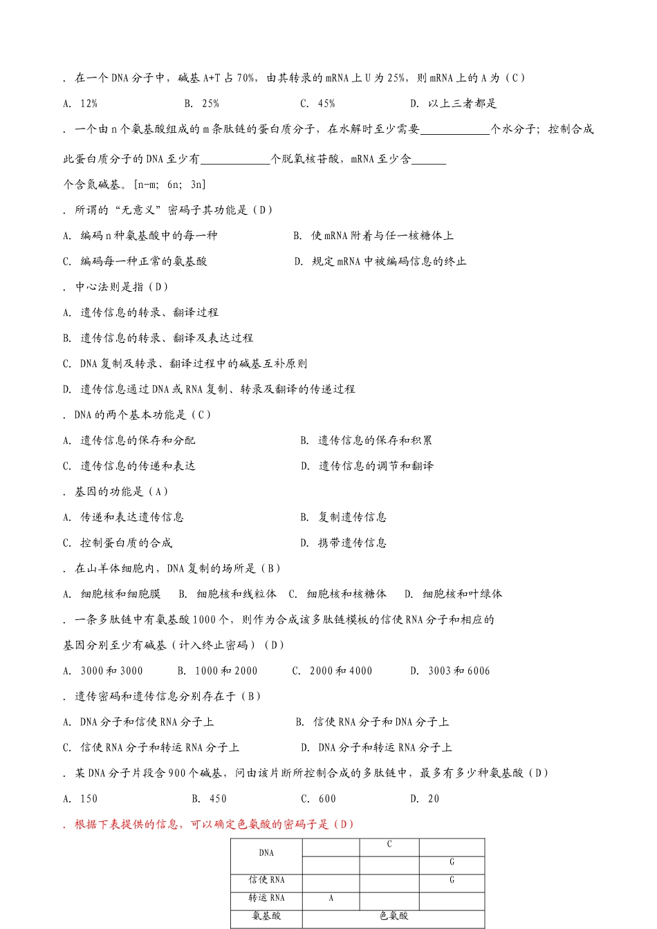 人教版高中生物必修2基因的表达1_第3页