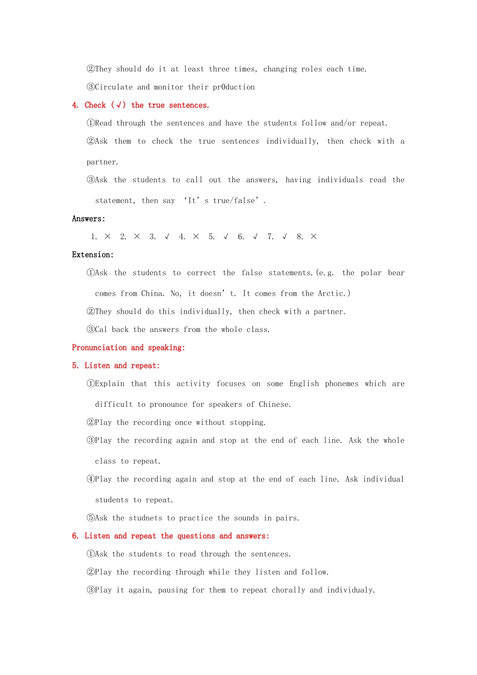 七年级英语上册 Module 9《A trip to the zoo》教案 外研版_第2页