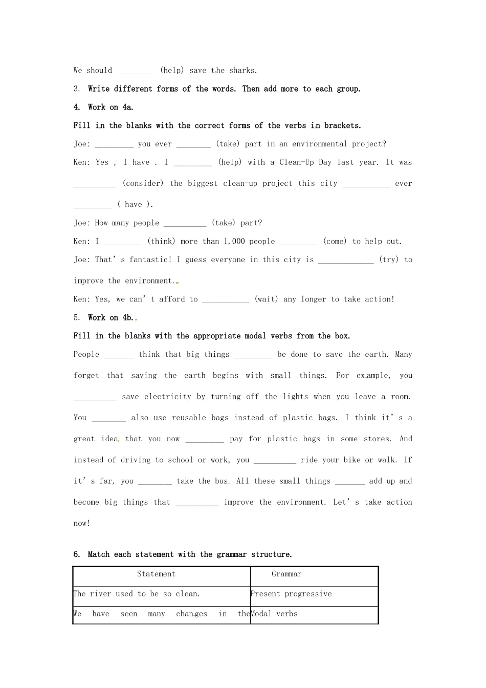 九年级英语全册 Unit 8 We’re trying to save the earth The Sixth Period教案 鲁教版五四制-鲁教版五四制初中九年级全册英语教案_第2页