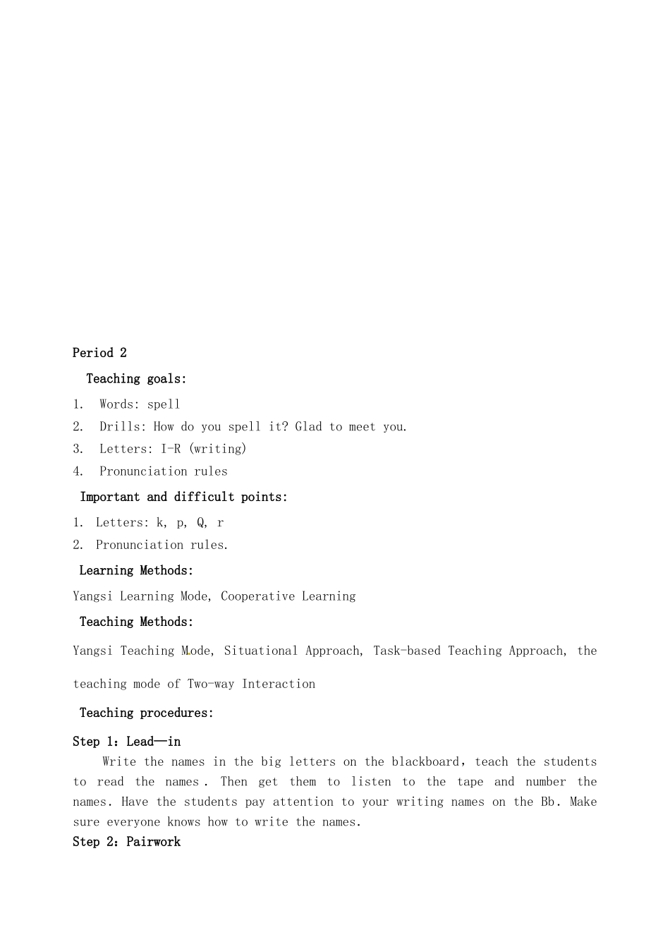 广东省汕头市龙湖实验中学七年级英语上册《Starter Unit 2 teaching plan》教案 人教新目标版_第3页