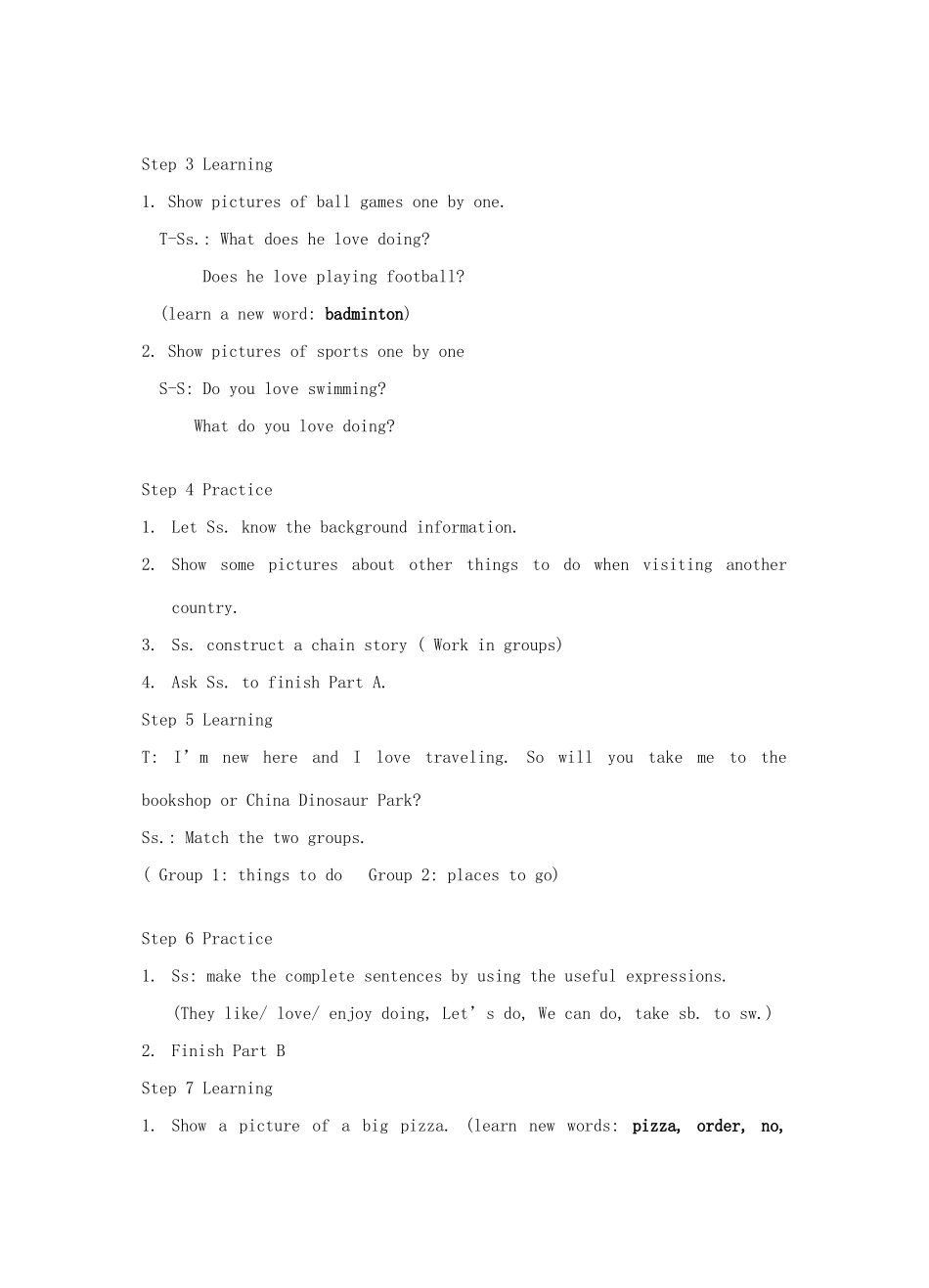 江苏省连云港市灌南县实验中学七年级英语下册《7B unit3 welcome to the unit》教案 人教新目标版_第2页