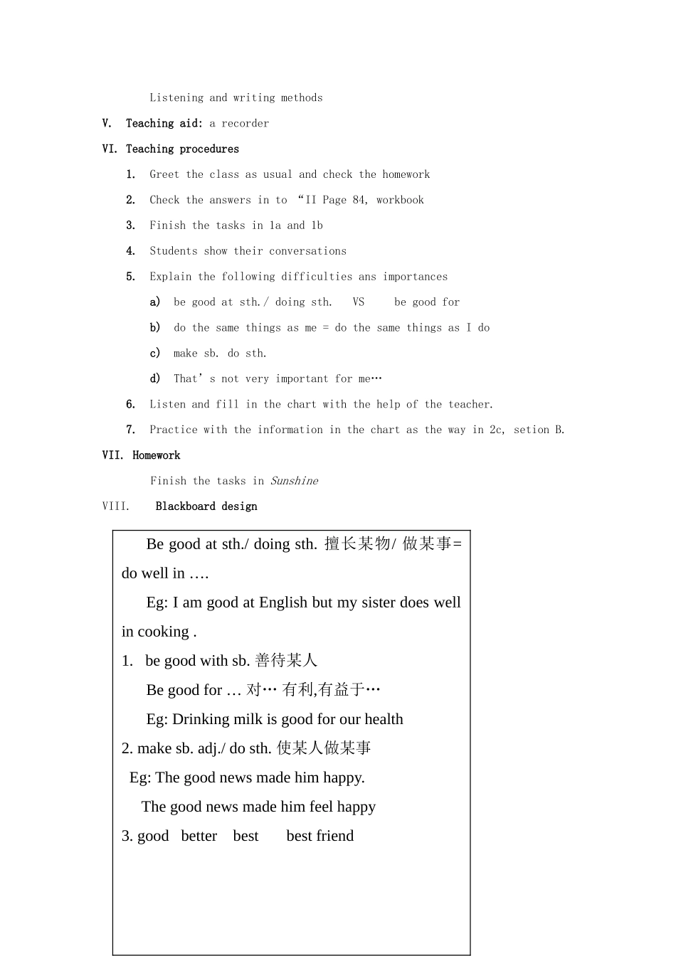 八年级英语上册 unit6The second period(1)教案 人教新目标版_第2页