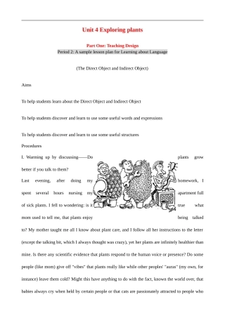 高中英语Unit 4 Exploring plants--Learning about Language 人教版选修九