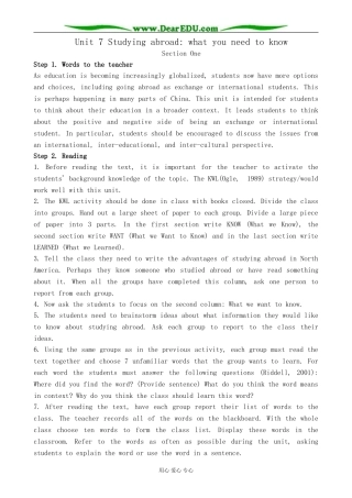 冀教版英语必修5 _Unit 7 Studying abroad：what you need to know