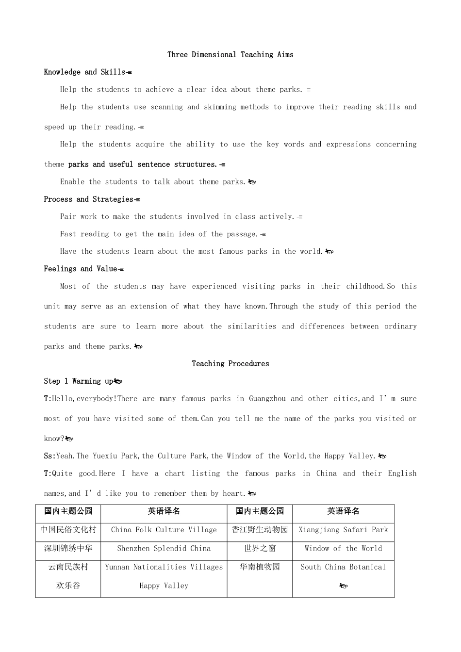 高中英语 Unit5 Theme parks Period 1　Readingg优秀教案 新人教版必修4_第2页