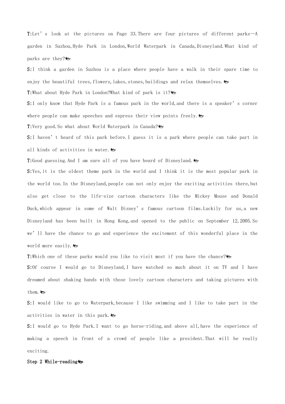 高中英语 Unit5 Theme parks Period 1　Readingg优秀教案 新人教版必修4_第3页