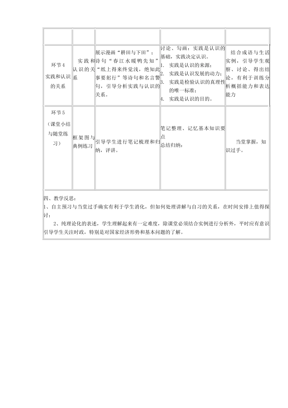 高中政治上学期第1周教学设计（人的认识从何而来）-人教版高中全册政治教案_第3页