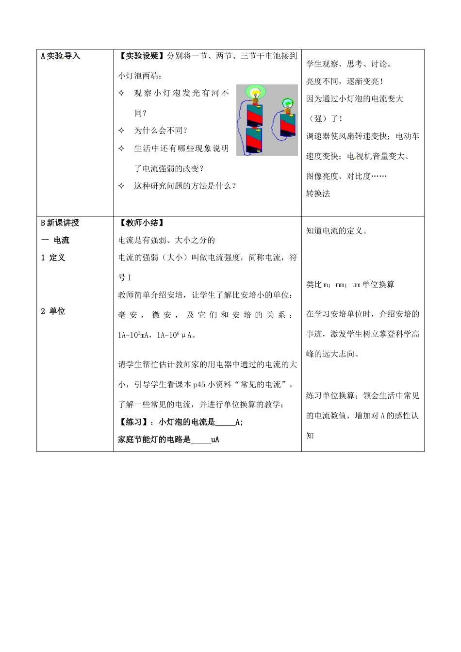 山东省枣庄市峄城区吴林街道中学九年级物理全册 15.4 电流的测量教案 （新版）新人教版_第2页