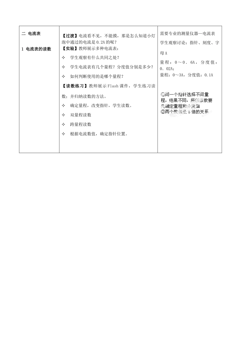 山东省枣庄市峄城区吴林街道中学九年级物理全册 15.4 电流的测量教案 （新版）新人教版_第3页