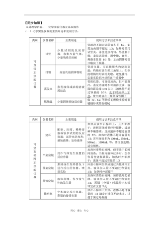 高三72化学实验仪器及基本操作