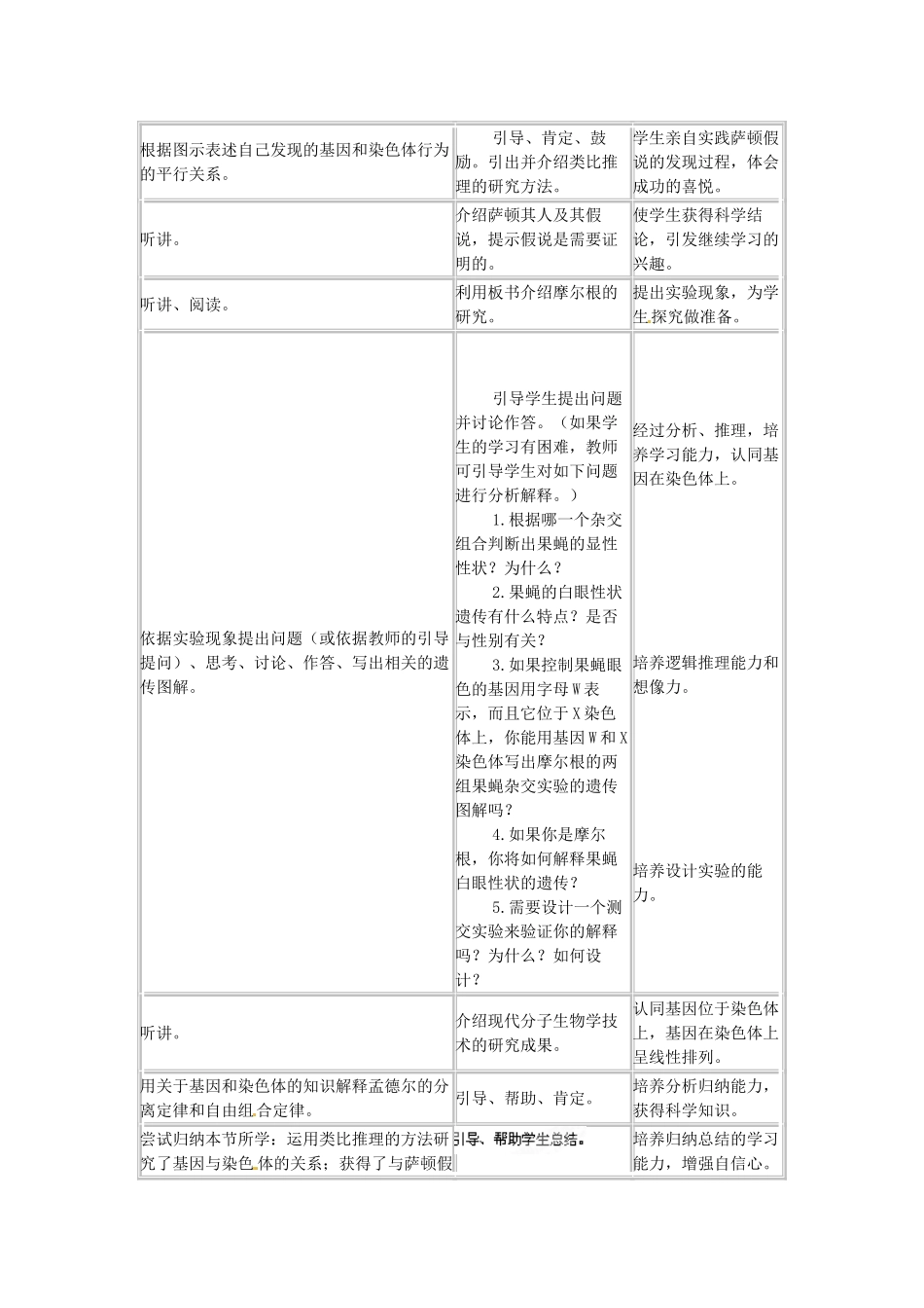 四川省宜宾市南溪二中高中生物下册《基因在染色体上》教案 新人教版必修2_第3页