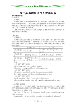 高二英语虚拟语气人教实验版知识精讲