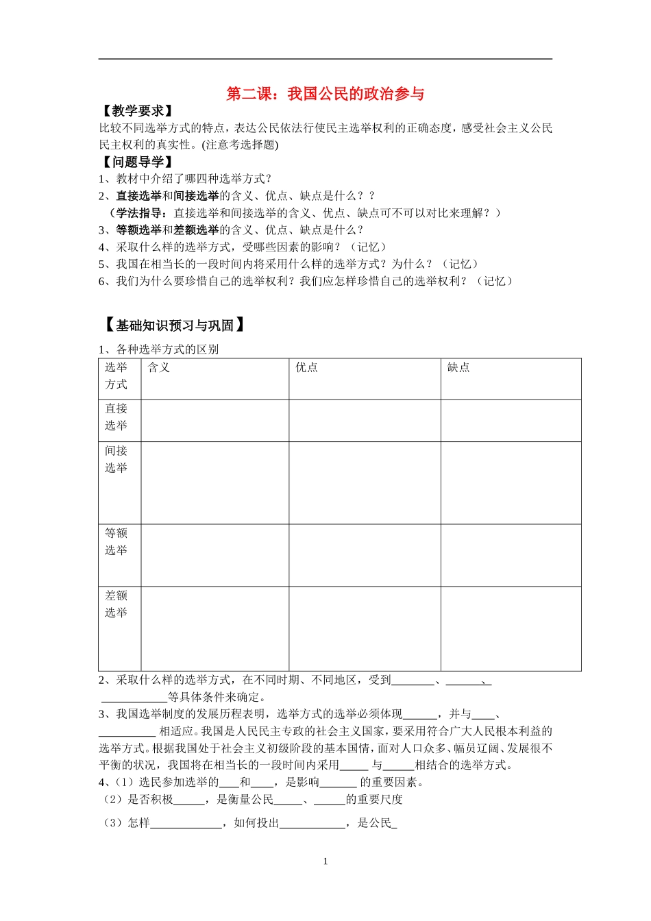 高中政治生活第二课四个框题教案新人教版必修2_第1页