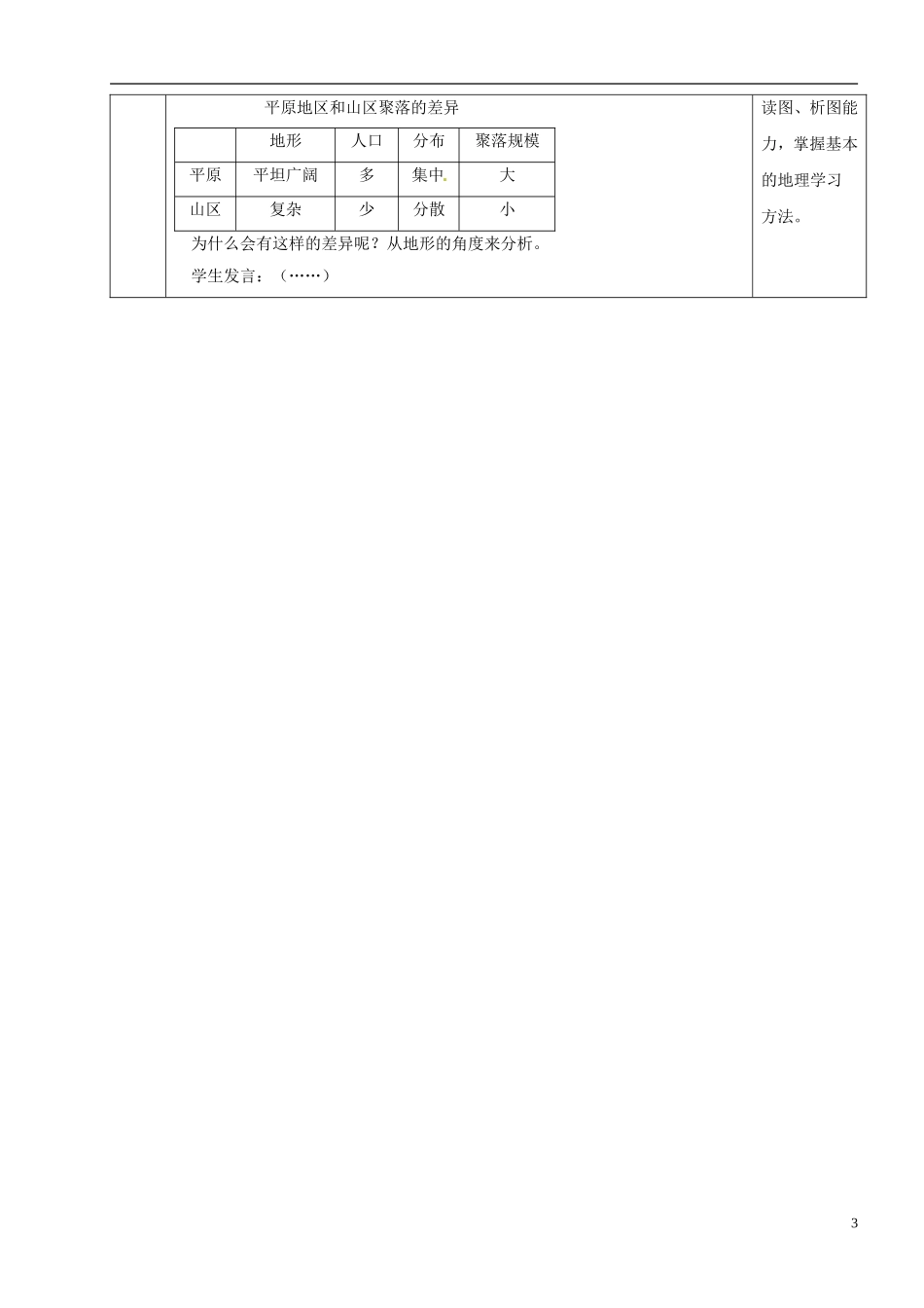 湖南省株洲市第四中学高中地理《地形对聚落及交通形态分布的影响》教案 湘教版必修1_第3页