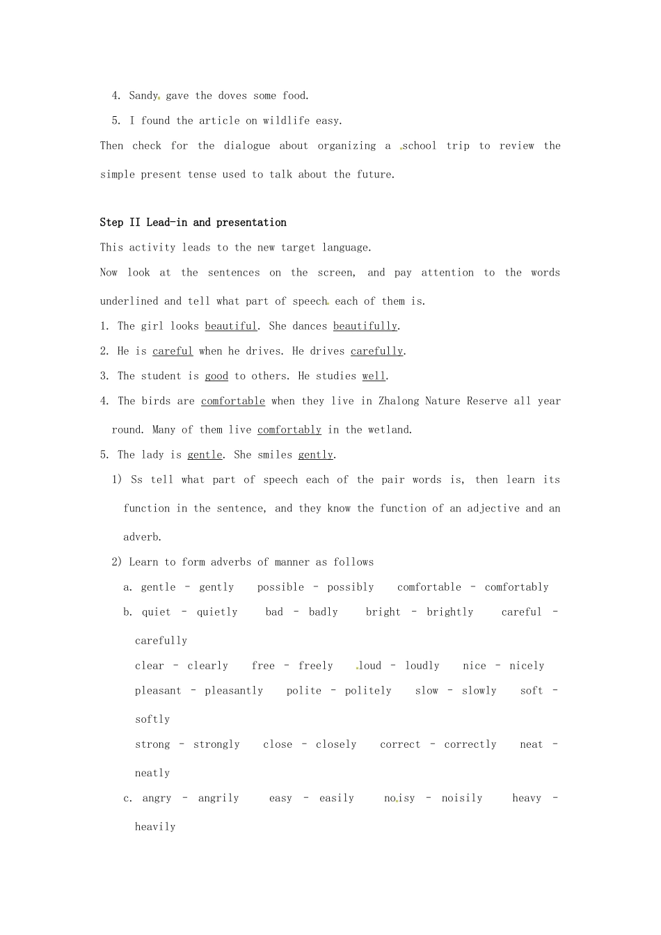 江苏省大丰市万盈二中八年级英语上册 Unit 5 Birdwatchers-Period 5 Grammar (2) 教案 牛津版_第2页