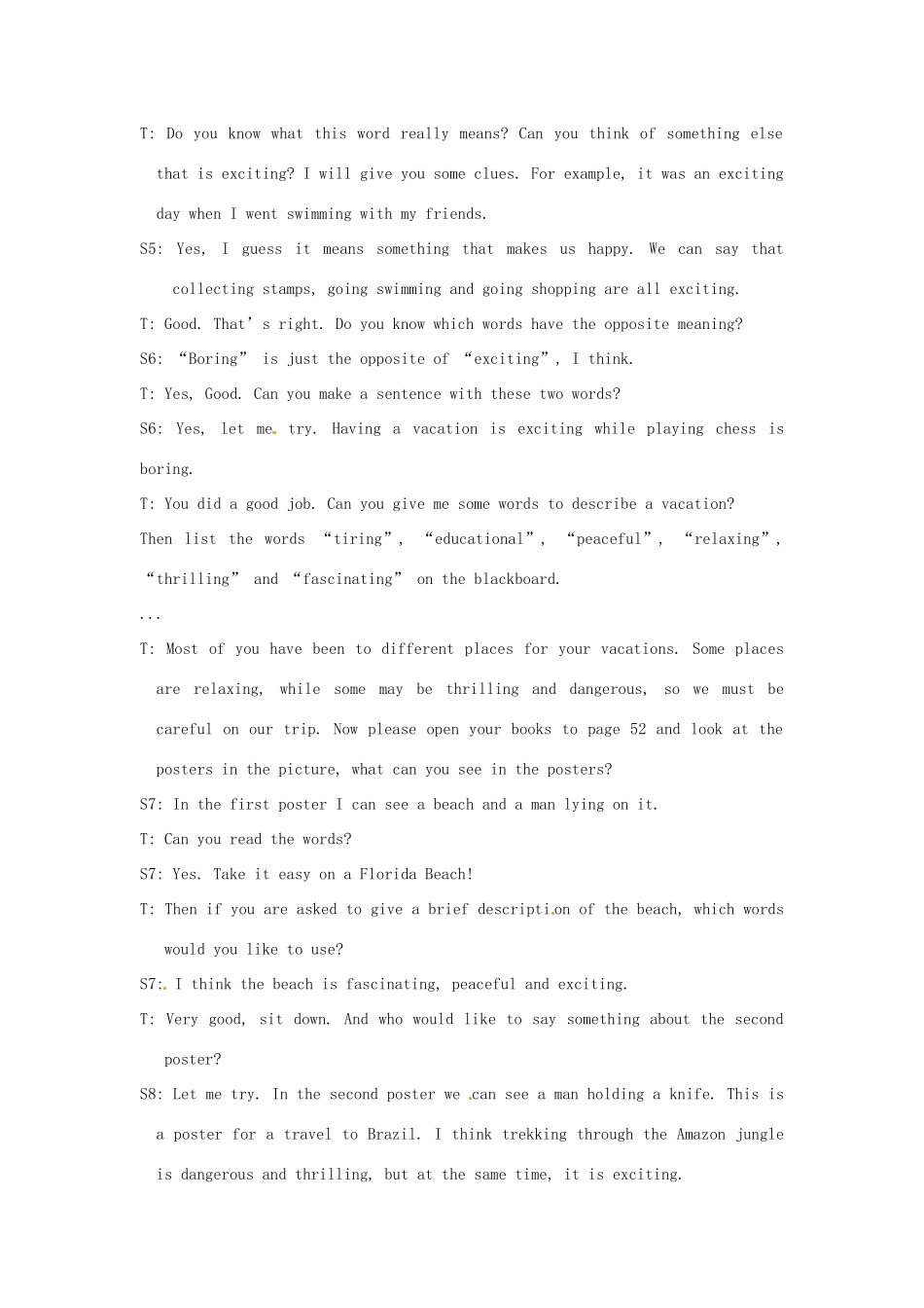 新疆石河子市第八中学九年级英语全册 Unit 7 Where would you like to visit 教案（1） 人教新目标版_第2页