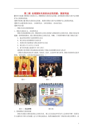 高中政治《国际关系的决定性因素：国家利益》教案1 新人教版必修2