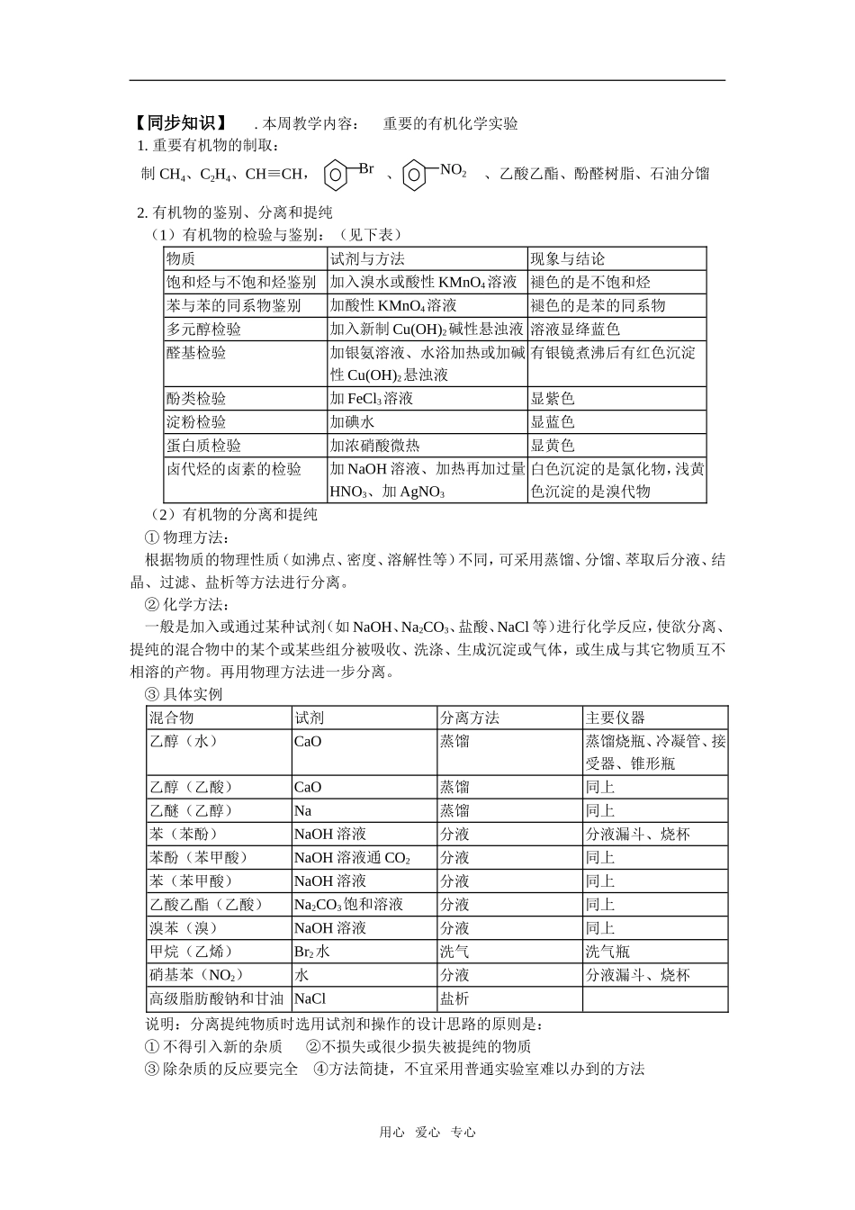 高三59重要的有机化学实验_第1页