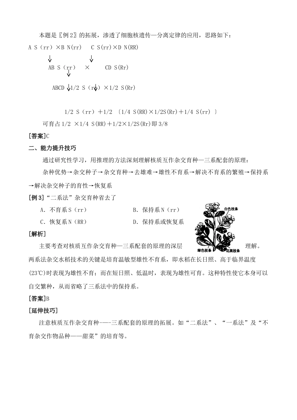 人教版高中生物选修细胞质遗传2_第3页
