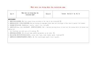 八年级英语下册 Unit 5 What were you doing when the rainstrom came（第2课时）教学设计 （新版）人教新目标版-（新版）人教新目标版初中八年级下册英语教案