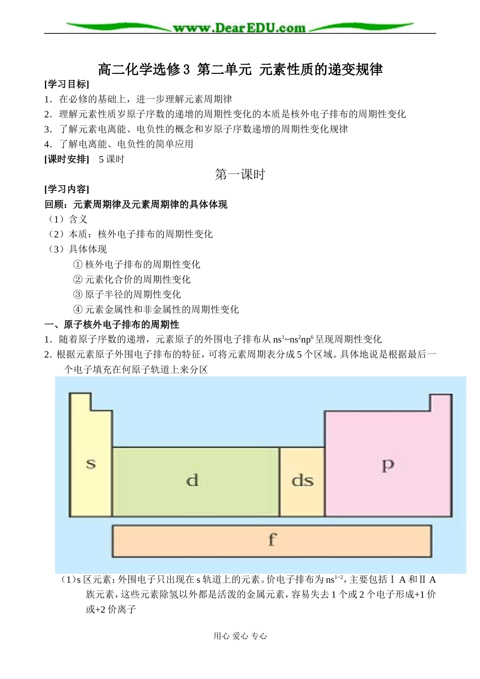 高二化学选修3 第二单元 元素性质的递变规律_第1页