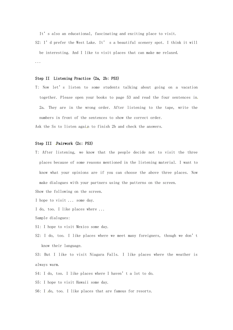 新疆石河子市第八中学九年级英语全册 Unit 7 Where would you like to visit Practice教案 人教新目标版_第2页