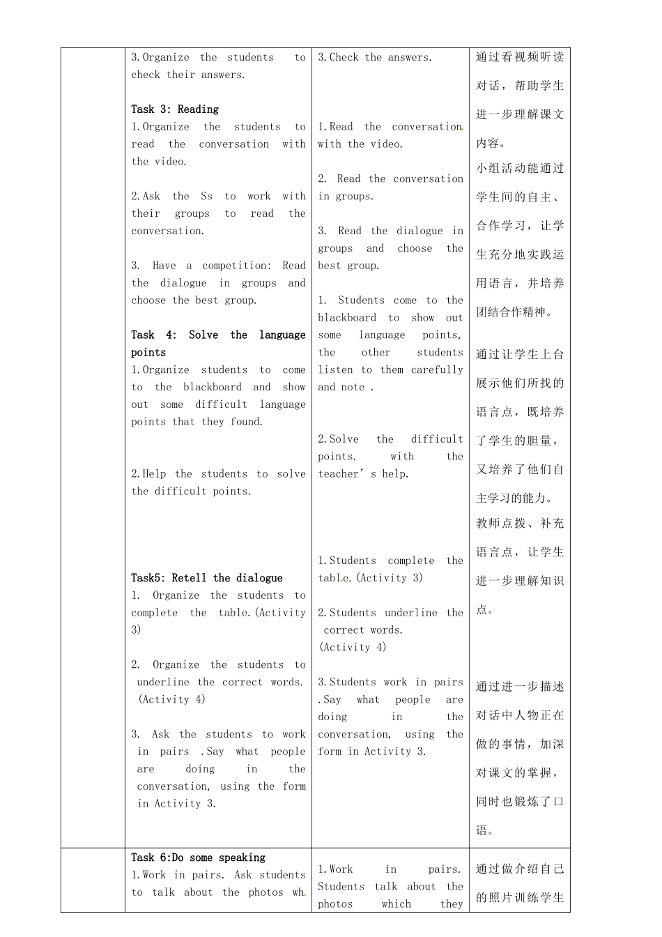 七年级英语上册 Module 9 Unit 1 We’re enjoying the school trip a lot教案 （新版）外研版-（新版）外研版初中七年级上册英语教案_第3页
