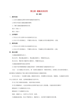 山西省洪洞县中考物理一轮复习 第五章 透镜及其应用教案2-人教版初中九年级全册物理教案