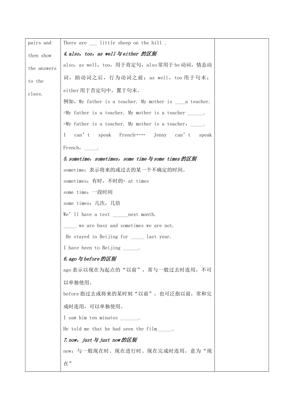 山东省高唐县实验中学九年级英语全册 副词复习教案 人教新目标版_第2页