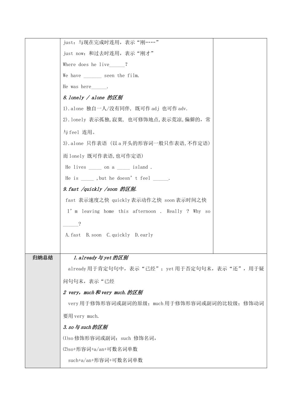 山东省高唐县实验中学九年级英语全册 副词复习教案 人教新目标版_第3页