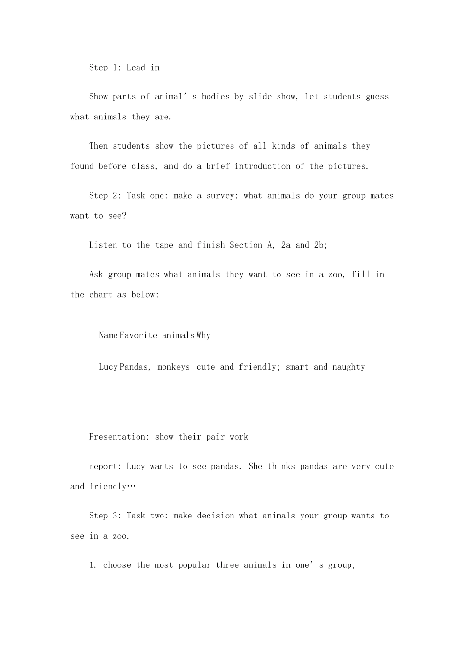 七年级英语下学期Unit2教案3_第3页