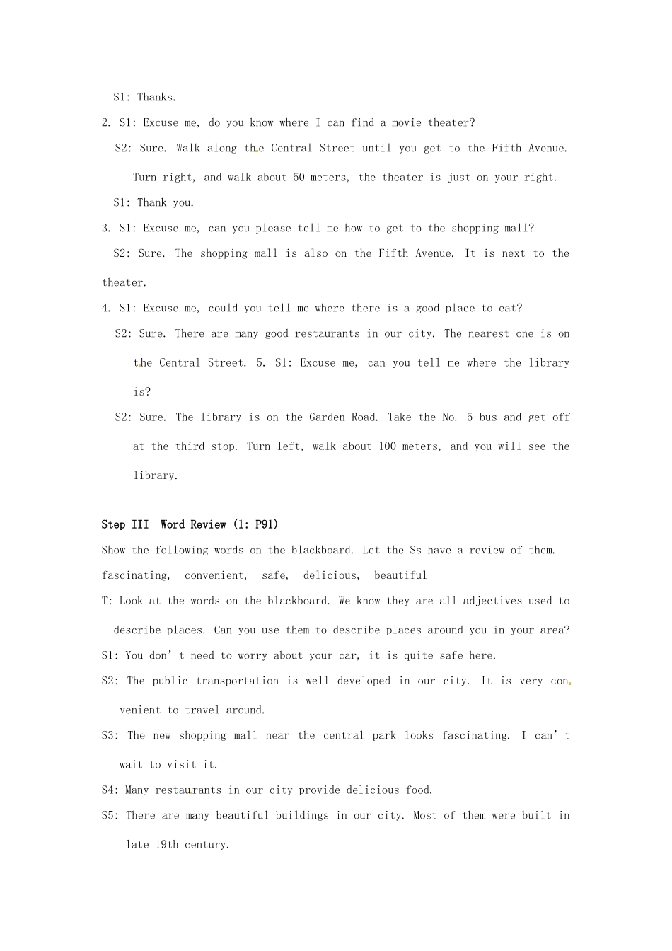 新疆石河子市第八中学九年级英语全册 Unit 11 Could you please tell me where the restrooms Selfcheck教案 人教新目标版_第3页