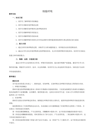 人教版高中生物必修1细胞呼吸3
