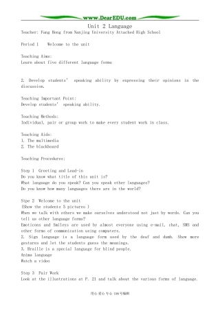 高中英语Unit 2 Language