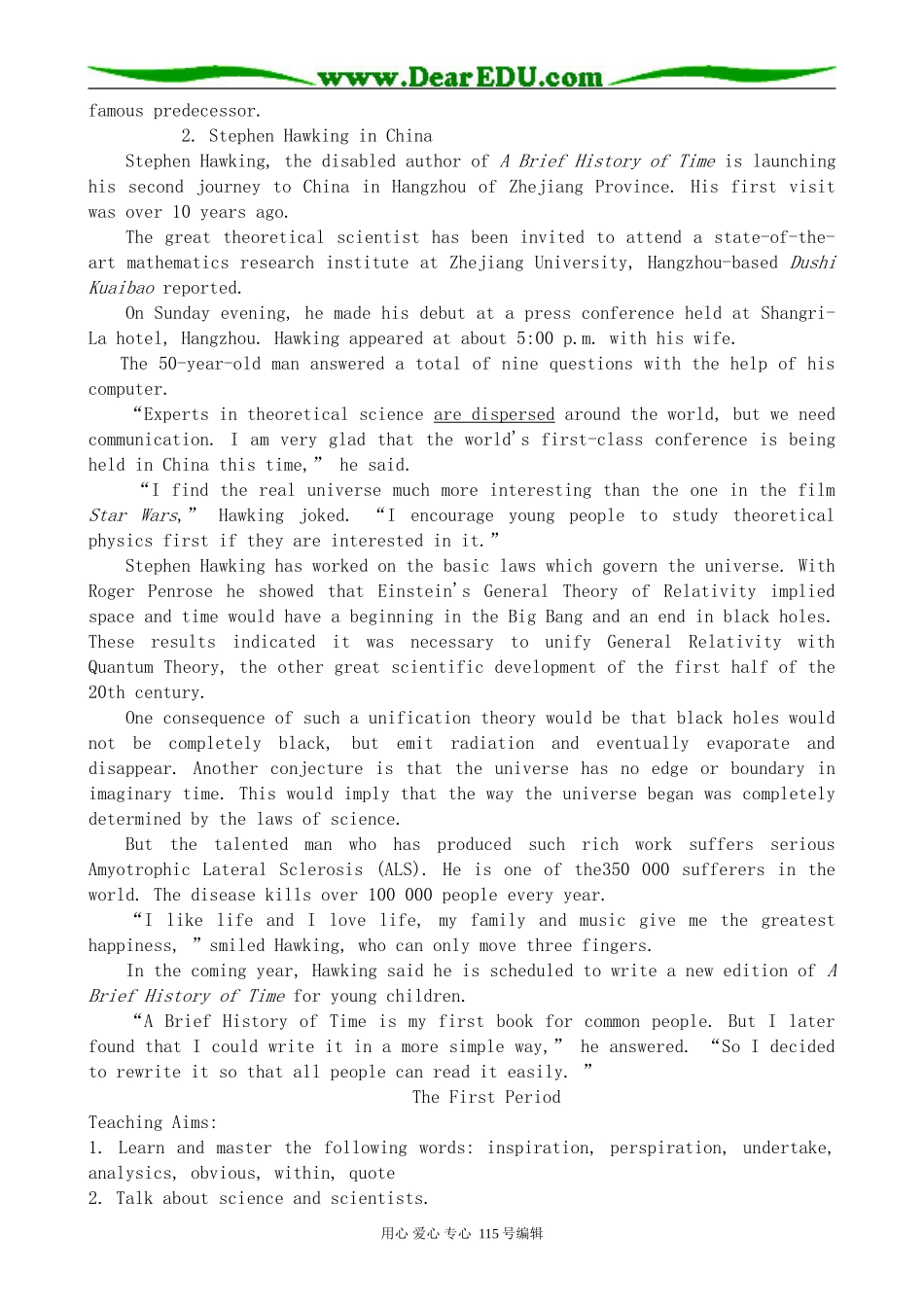 高中英语第二册上Unit 1 Making a difference-The first Period_第3页