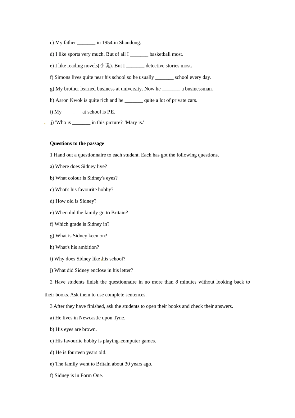 八年级英语：Chapter 1 A letter from a pen-friend Period Four教案上海牛津版_第2页