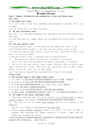 牛津版高中英语选修6Unit2 What is happiness to you--Grammar and usage