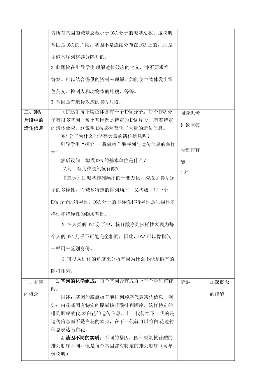 江西省南昌市湾里区第一中学高中生物 第4节 基因是有遗 传效应的DNA片段教案 新人教版必修2_第2页