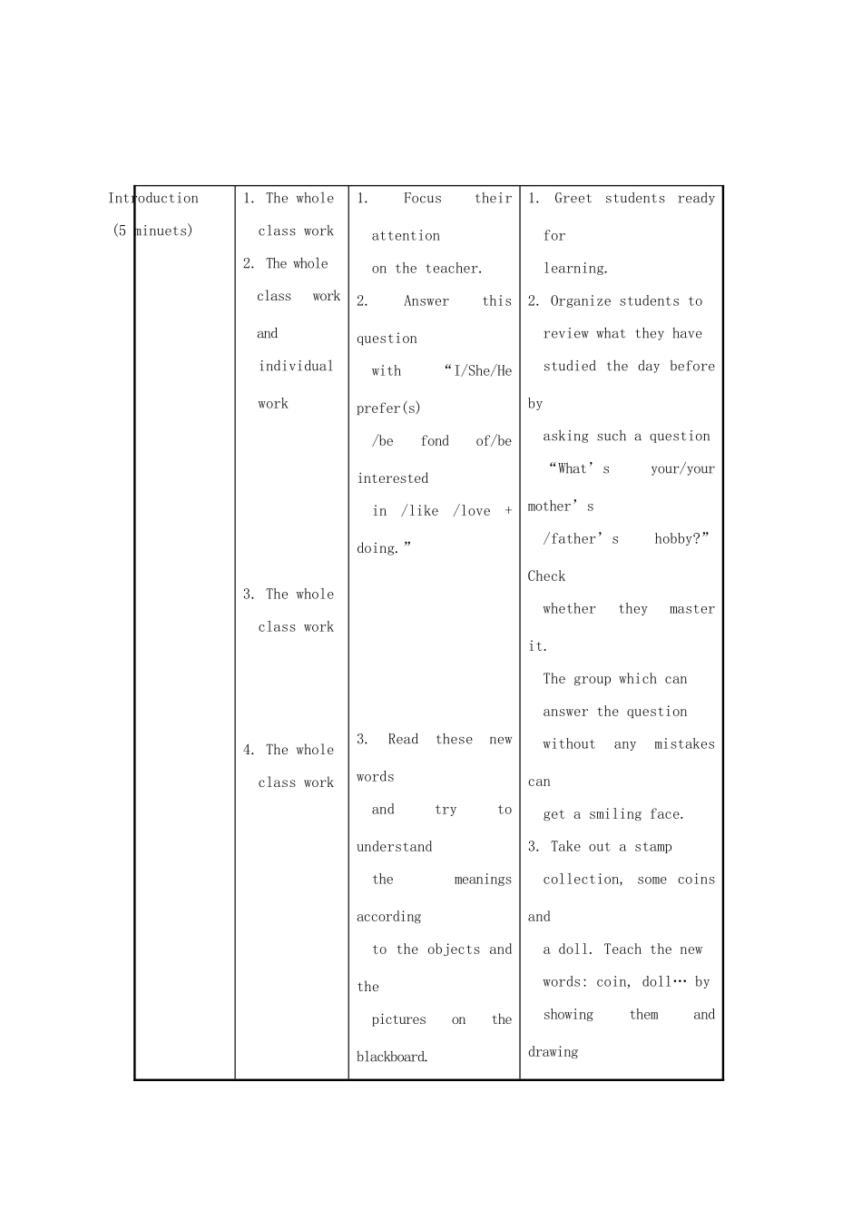 八年级英语上册 Unit 3 Our Hobbies Topic 1 What’s your hobby Section B教案 （新版）仁爱版_第3页