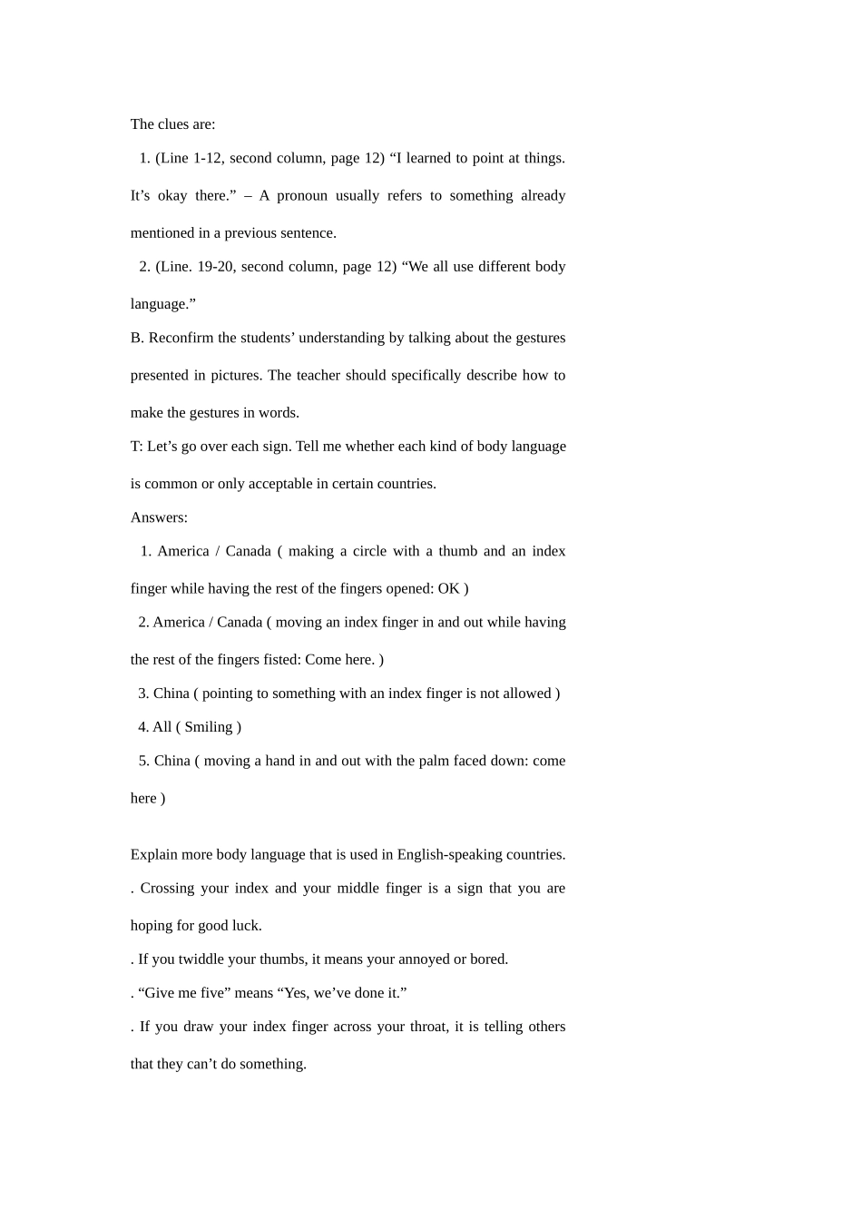 七年级英语下：Unit 2 Body language lesson 2教案教科版_第3页