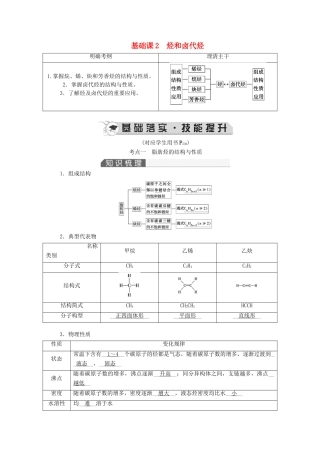 高考化学一轮复习 第12章 有机化学基础 基础课2 烃和卤代烃教案-人教版高三全册化学教案