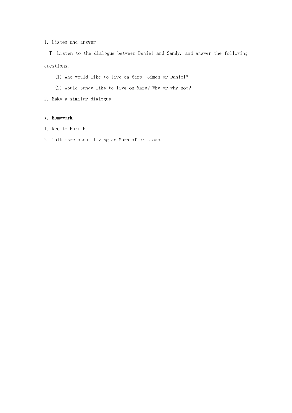 九年级英语下册 Unit 4 Life on Mars Integrated skills教案 （新版）牛津版-（新版）牛津版初中九年级下册英语教案_第3页