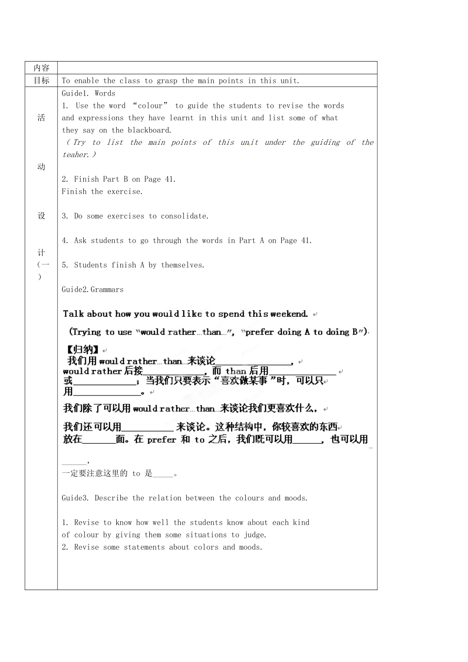 江苏省徐州市铜山区汉王镇九年级英语《9A Unit2 Checkout》教案_第2页