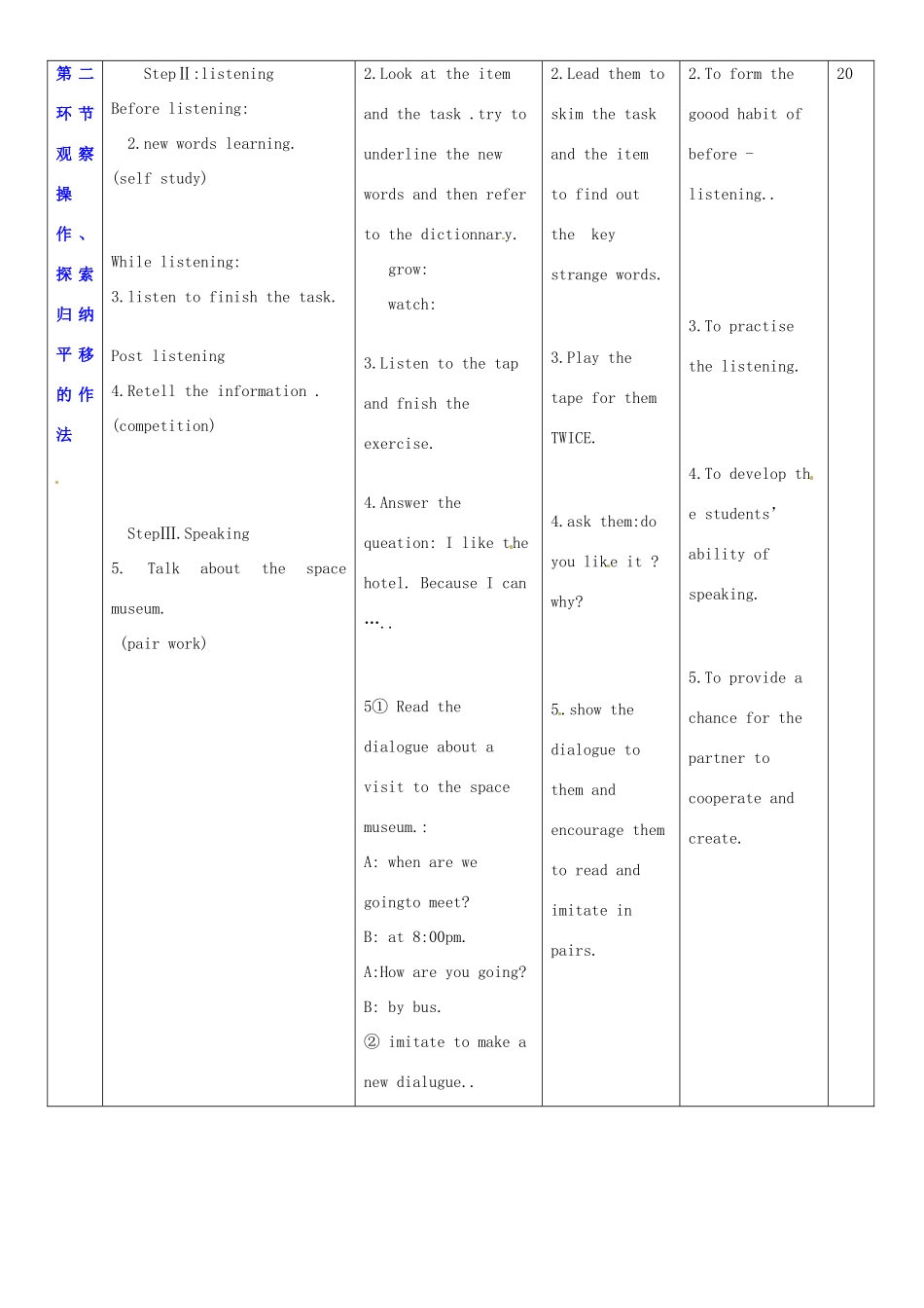 七年级英语上册 Unit 5 Visiting the Moon教案4 （新版）牛津深圳版-牛津深圳版初中七年级上册英语教案_第2页