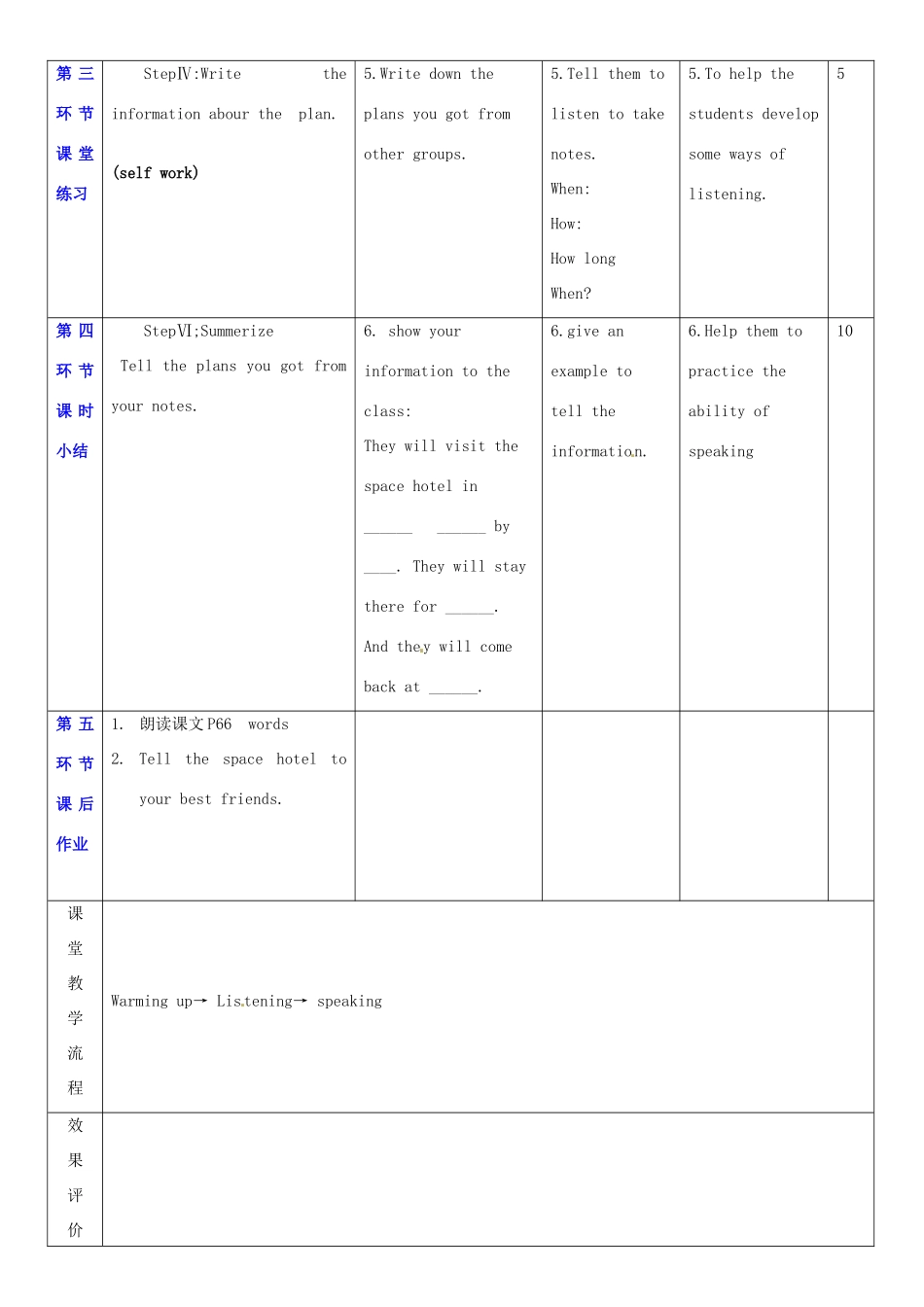 七年级英语上册 Unit 5 Visiting the Moon教案4 （新版）牛津深圳版-牛津深圳版初中七年级上册英语教案_第3页