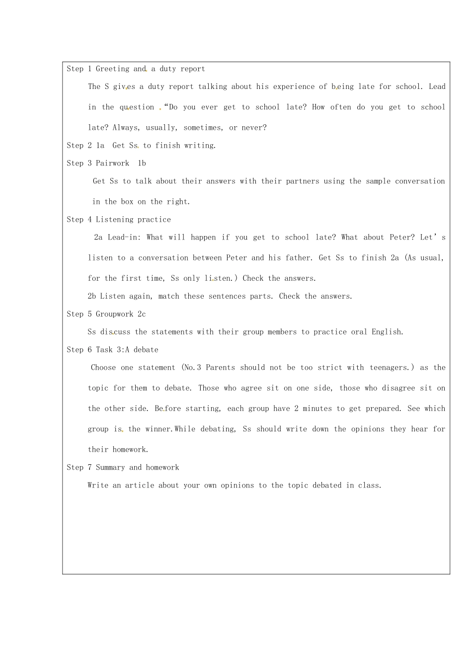 山东省龙口市诸由观镇诸由中学八年级英语下册《Unit 4 Teenagers should be allowed to choose their own clothes Period 3》教案 鲁教版五四制_第3页