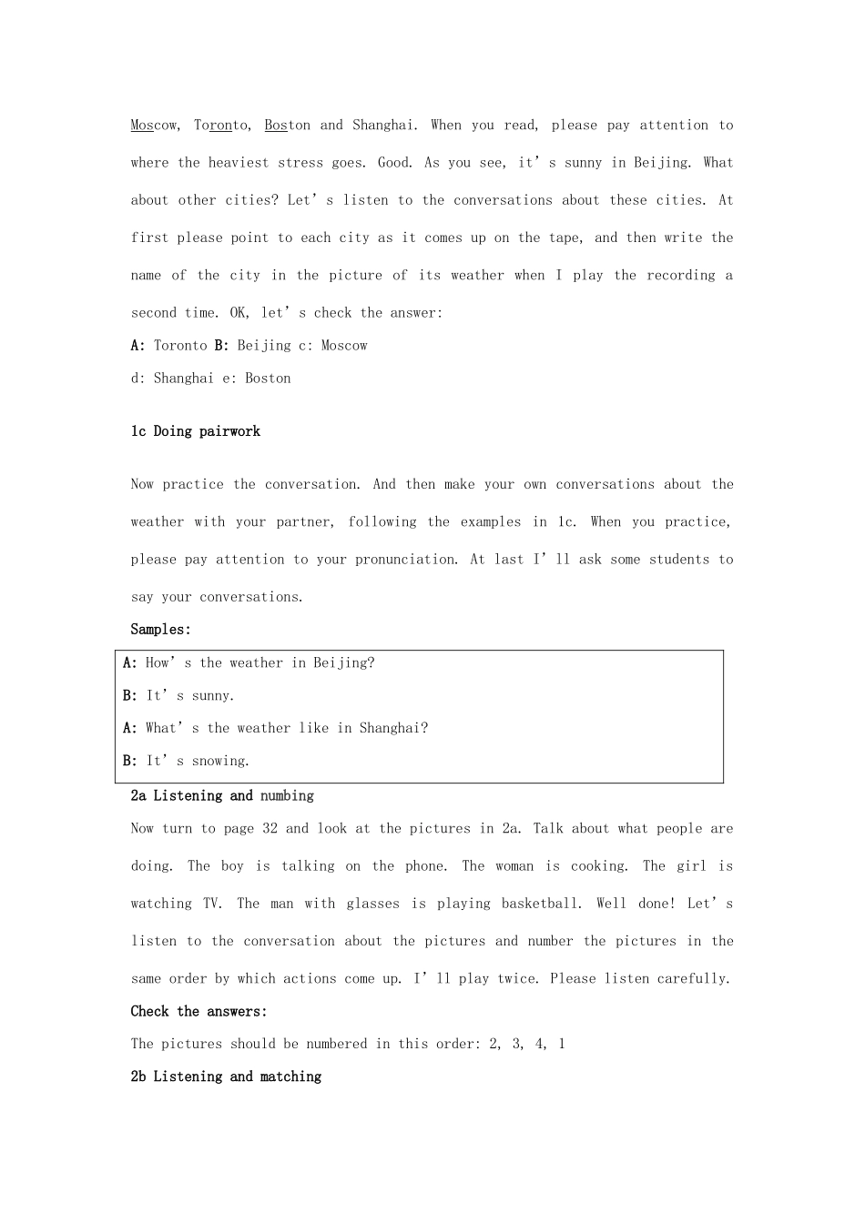 四川省江油市七年级英语下册《unit6It’s raining!》教案 SECTION A 人教新目标版_第3页