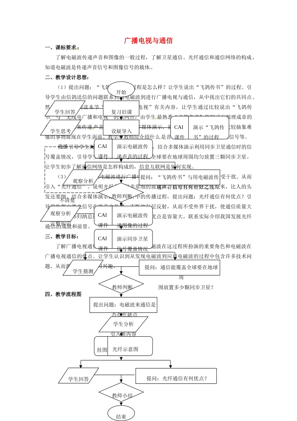 九年级物理下册 19.2 广播电视与通信教案1 沪粤版_第1页