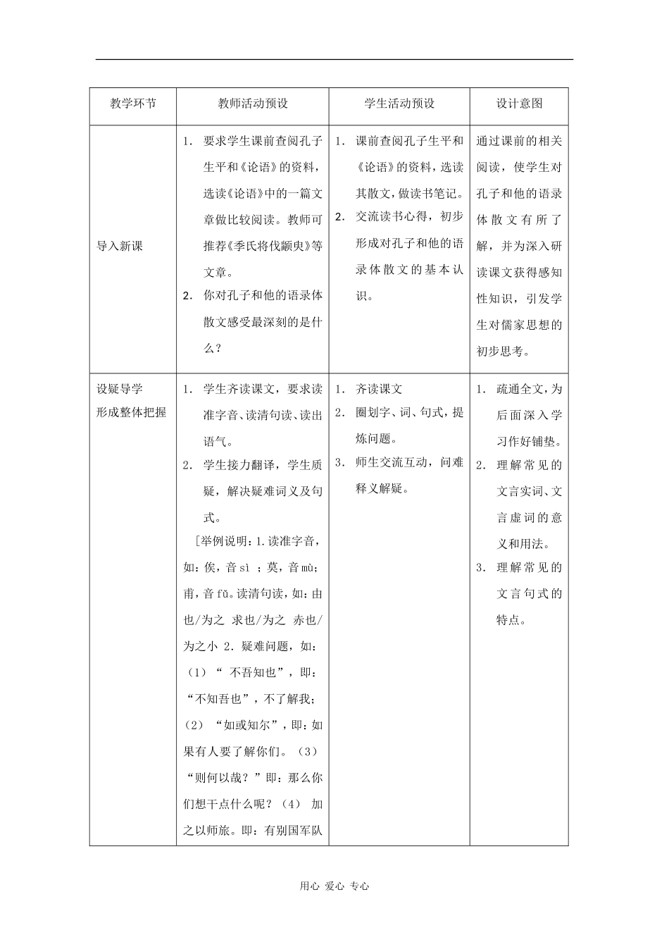 高三语文：5.19《子路、曾晳、冉有、公西华侍坐》教案（沪教版第六册）_第2页