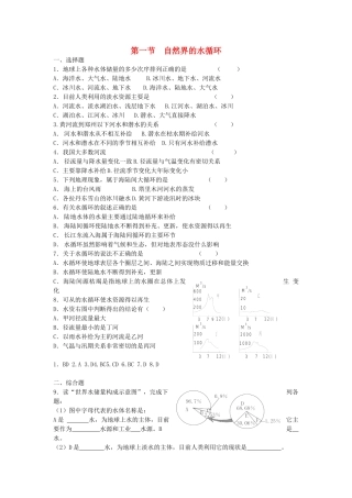 山西省运城市康杰中学高中地理 3.1 自然界的水循环同步检测 新人教版必修1